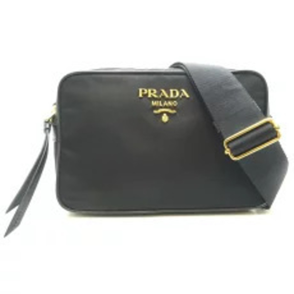 Prada Tessuto camera crossbody bag signature silhouette Nero Black